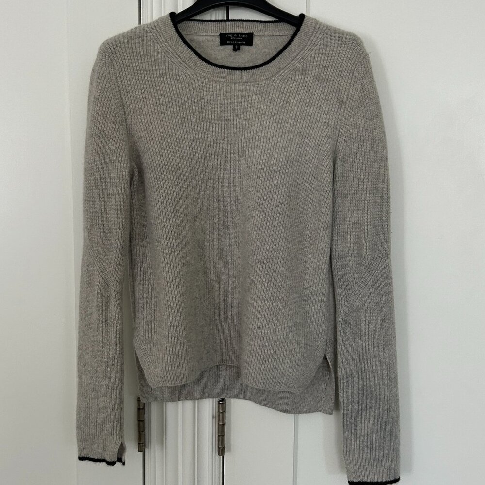 100% Cashmere Gray Crew Neck Sweater Rag & Bone, Size Small